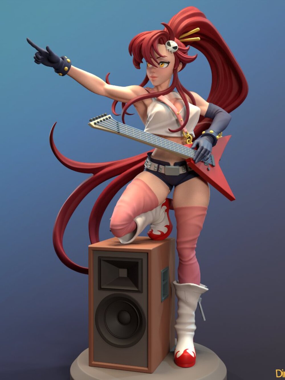 Yoko Littner from Tengen Toppa Gurren Lagann, guitar Resin Statue Part Kit